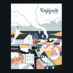 Reiquiavique, Poster de Viagens vintage da Islândi<br><div class="desc">Reiquiavique,  Poster de Viagens vintage da Islândia</div>