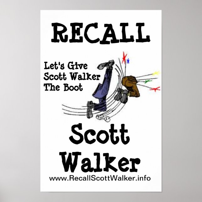 Relall Scott Walker Poster de Protesto (Frente)
