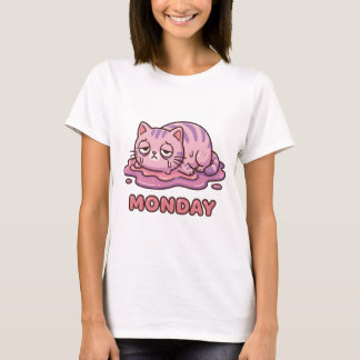 Relatable "I Hate Mondays" Melting Kitty T-Shirt