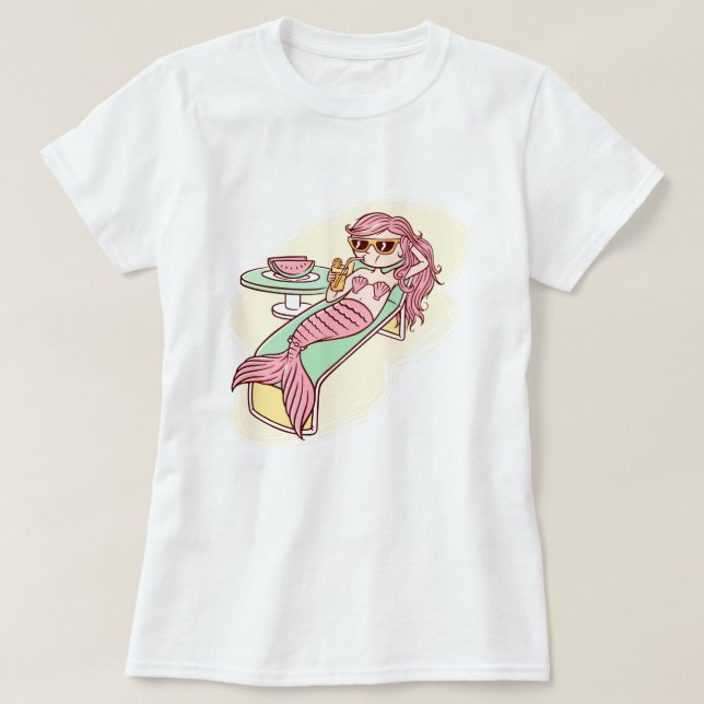 Relaxando a Mermaid T-Shirt (Frente do Design)