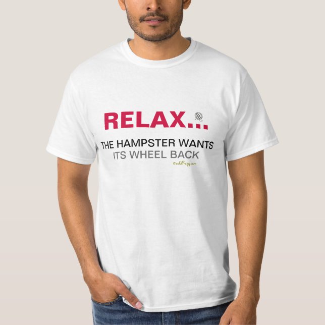 RELAXE e saia o t-shirt da roda de Hampster (Frente)