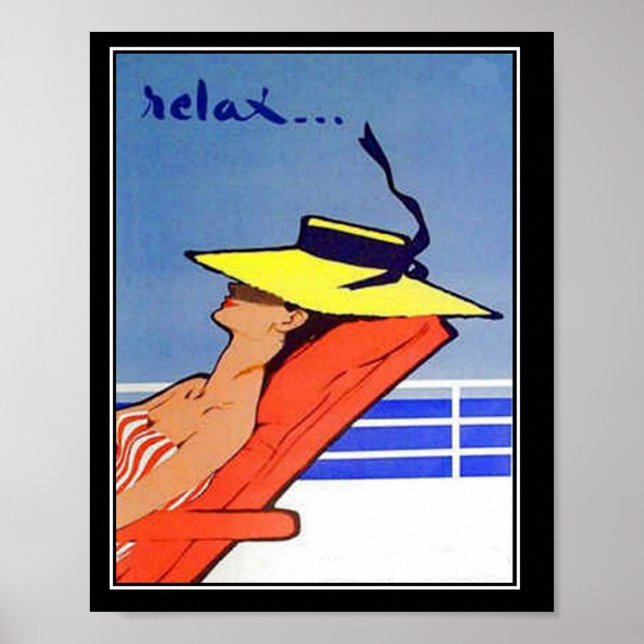Relaxe o Poster vintage Viagem (Frente)