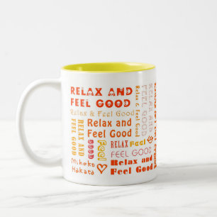 ::: Relaxe & sinta bom (alaranjado)::: Caneca