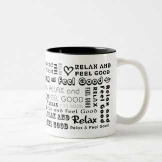 ::: Relaxe & sinta bom (preto)::: Caneca