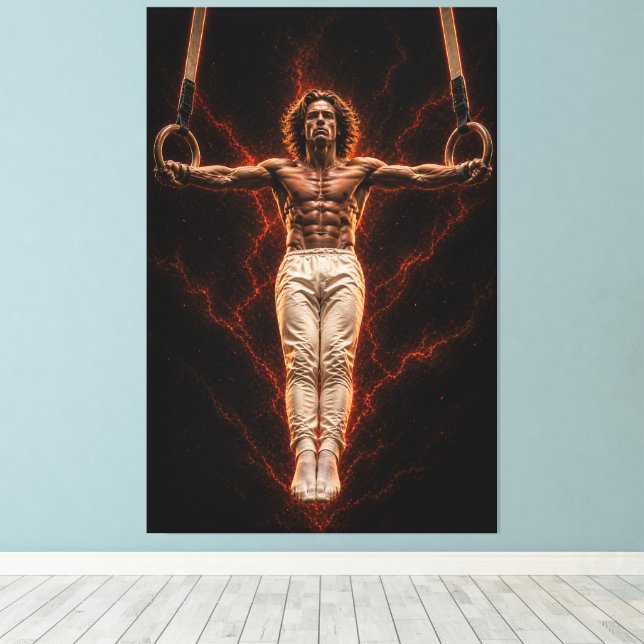 Relentless Balance – Iron Cross Power Canvas Print (Insitu(piso de madeira))