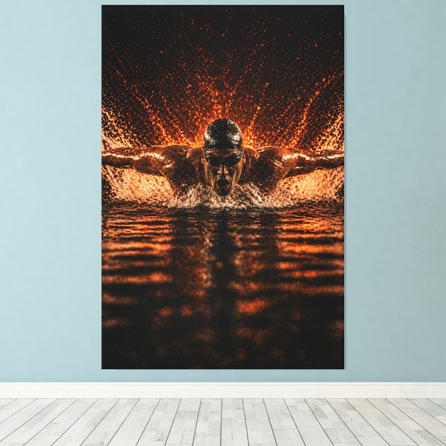 Relentless Flow – Butterfly Power Canvas Print (Insitu(piso de madeira))