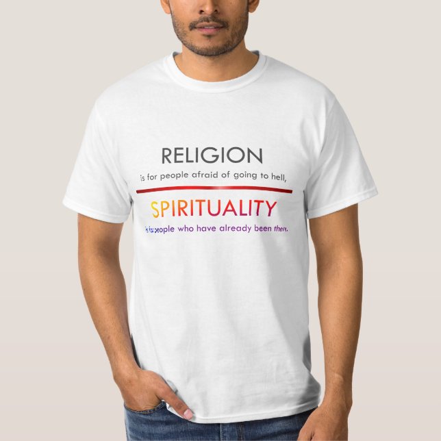 Religião contra o t-shirt da espiritualidade (Frente)
