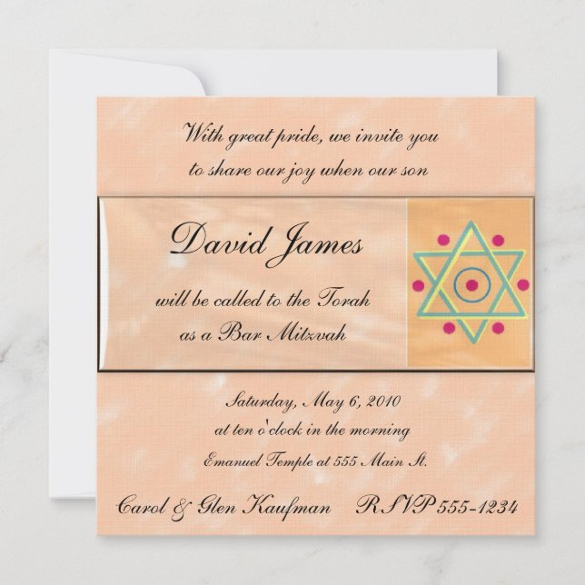 Religioso, Bar Mitzvah, Convite Bat Mitzvah (Frente)
