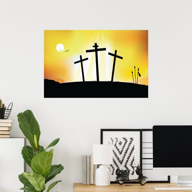 Religiosos Sunset Cruzes Poster (Criador carregado)