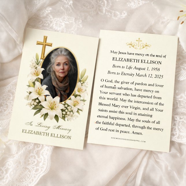 Religious Funeral Memorial Photo Prayer  (Criador carregado)