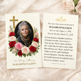 Religious Funeral Memorial Photo Prayer