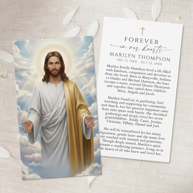 Religious Jesus Remembrance Funeral Prayer Card (Criador carregado)