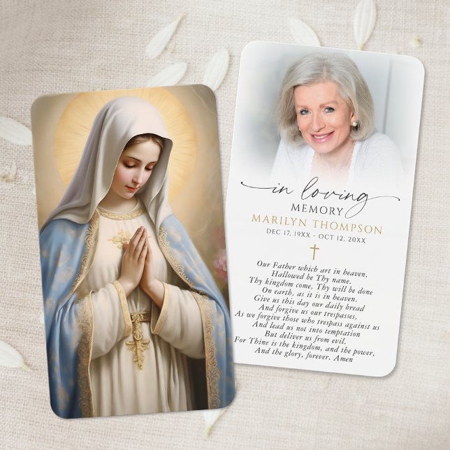 Religious Virgin Mary The Lord's Prayer Card (Criador carregado)