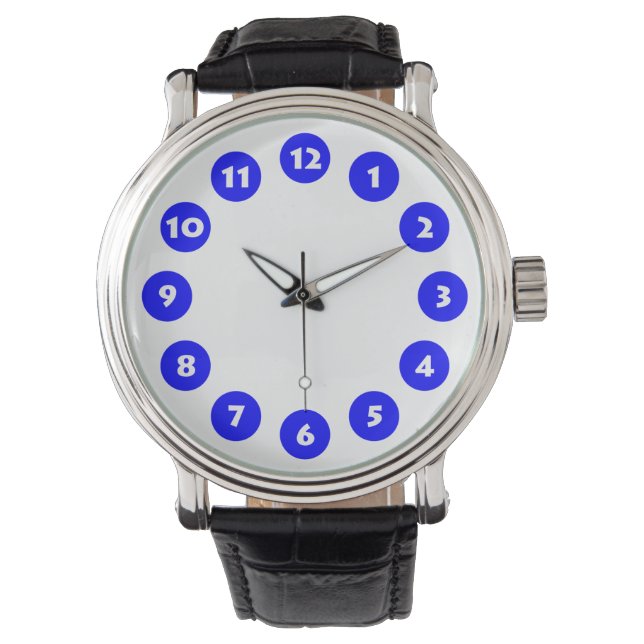 Relógio 12 Pontos - Azul em Branco (Frente)