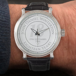 Relógio 18.ª comemoração de aniversário com nome, idade e 