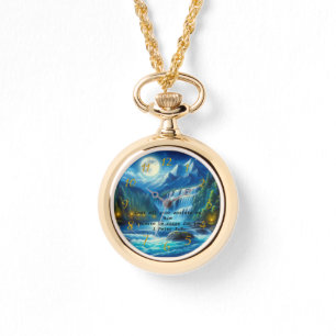 Relógio 1 Peter 5:7 Dourada oração de fé cristã