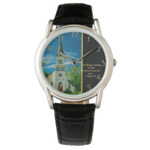 Relógio 1 Peter 5:7 Igreja Branca