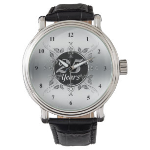 Relógio 25o Aniversário de casamento de prata 25 anos