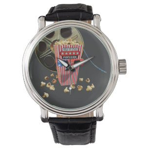 Relógio 3D Movie Reel and Buttered Popcorn