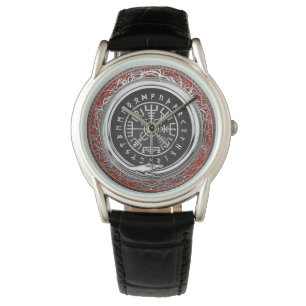 Relógio [400] Compasso Runic mágico de prata de Vegvisir 