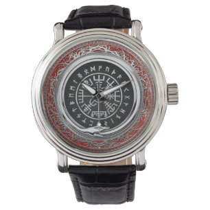 Relógio [400] Compasso Runic mágico de prata de Vegvisir 