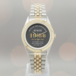 Relógio 40th Birthday 1986 Elegant Black White Chic