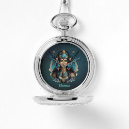 Relógio A deusa egípcia está em cor azul.