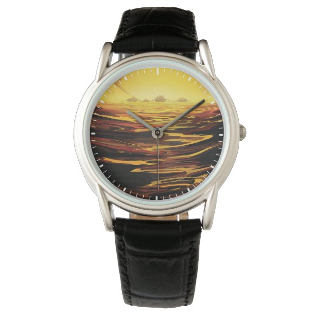 Relógio A maior lua de Poster-Saturno do espaço retrô, Tit (Frente)