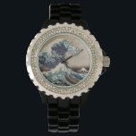 Relógio A onda do Excelente de Kanagawa<br><div class="desc">A Onda Excelente de Kanagawa é um impressão de bloco de madeira do artista japonês Hokusai. Foi publicado por volta de 1830 no final do período Edo.</div>