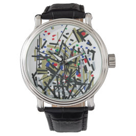 Relógio Abstrato em fita e formas alfabéticas 1