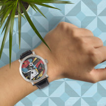 Abstrato Geométrico Moderno, Vermelho e Preto, com