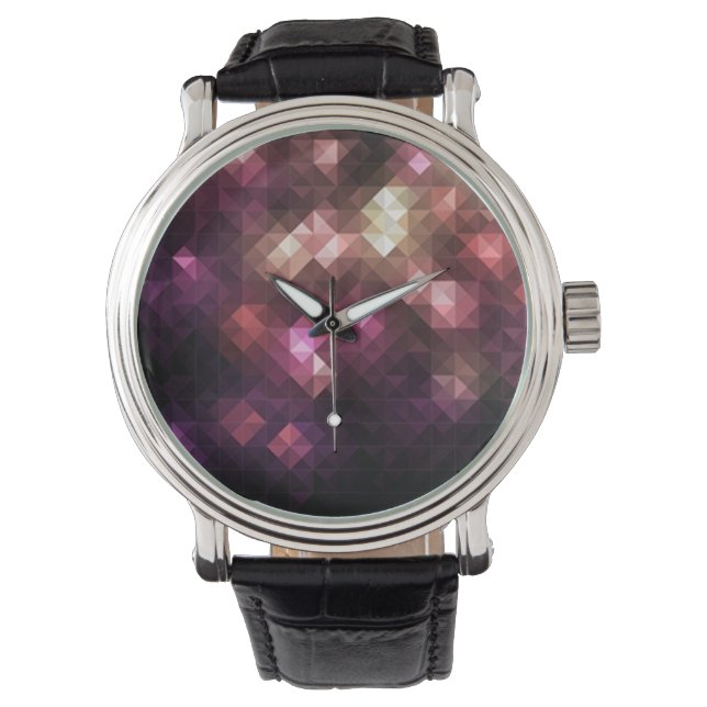 Relógio Abstrato Mosaico Watch (Frente)
