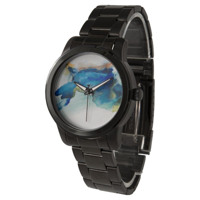 Relógio Abstrato Terrain - Azul (Angular)