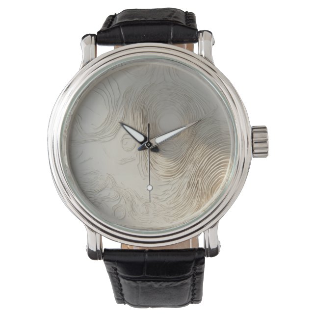 Relógio Abstrato Wooden eWatch minimalista (Frente)