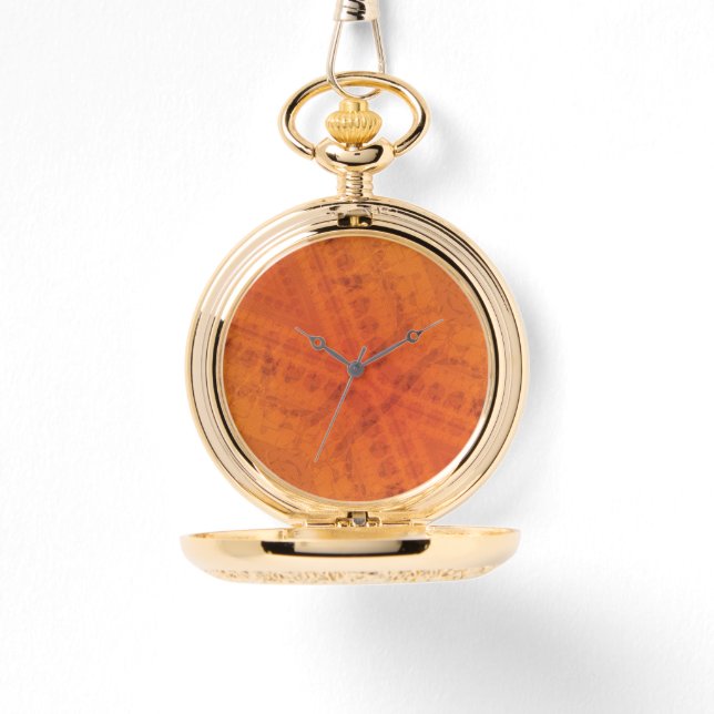 Relógio Aceitação | Padrão do Shibori Amarelo Vermelho Lar (Frente)