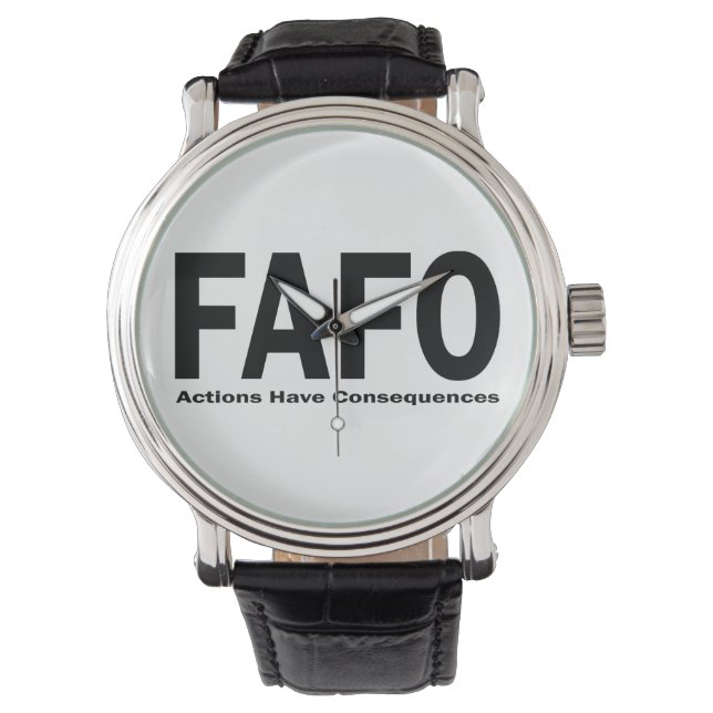 Relógio Ações FAFO têm Consequências (Frente)