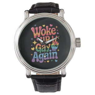Relógio Acordou Gay Novamente Engraçado Orgulho LGBTQ Rain