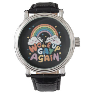 Relógio Acordou Gay Novamente Mês do Orgulho LGBT Groovy