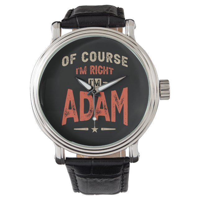 Relógio Adam Name Funny Personalizado Aniversário Personal (Frente)