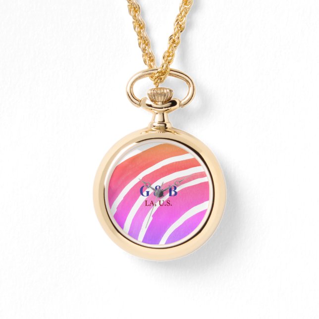 Relógio Adição de casal do arco-íris amarelo rosa (Frente)