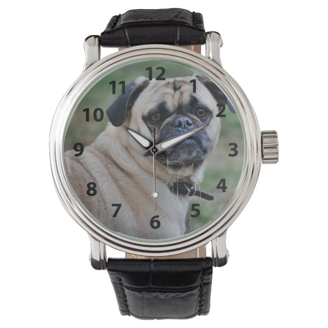 Relógio Adorável Pug Watch (Frente)