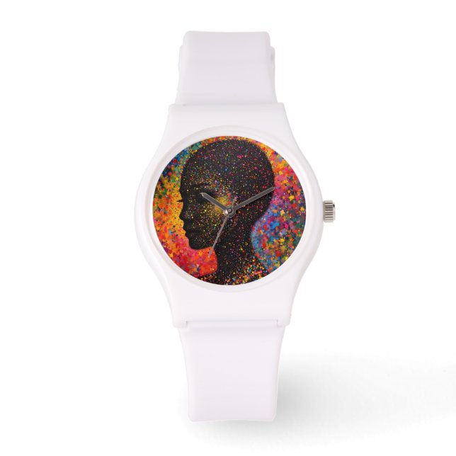 Relógio Afro Nebula Sussurro – Celebração da História Negr (Frente)
