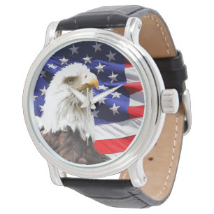 Relógio Águia Americana e Bandeira