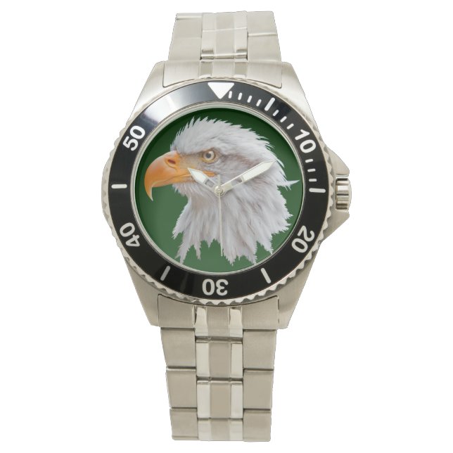 Relógio Alaskan Bald Eagle Watch (Verde escuro) (Frente)