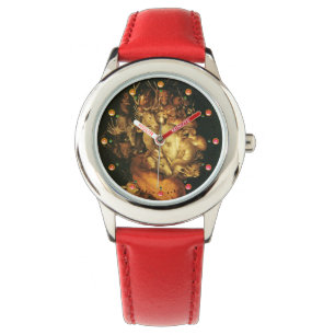 RELÓGIO ALEGÓRIA DA TERRA, RETRATO HOMEM COM ANIMAIS SELV