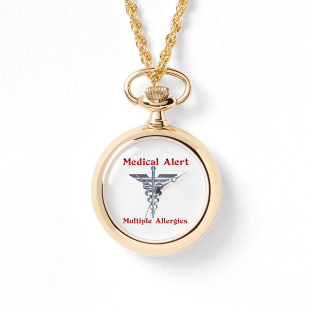 Relógio Alerta Médico para Alergias Múltiplas (Frente)