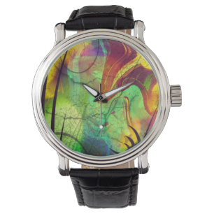Relógio Alienígena Opal Abstrato Watch