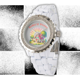 Relógio Alimentado por Pôrs do sol Cute Cottage Core