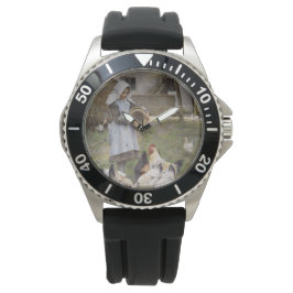 Relógio Alimentando os frangos (por Walter Frederick Osbor