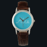 Relógio Alluring Aqua<br><div class="desc">Este relógio de cor na moda aqua é perfeito para a sua casa. Também é personalizável fazer dele realmente seu.</div>